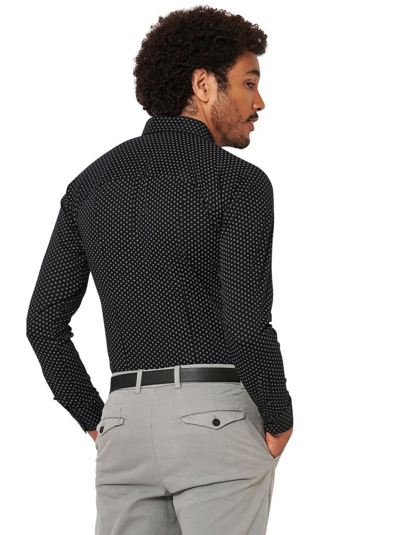 Overhemd Desoto zwarte print Kent
