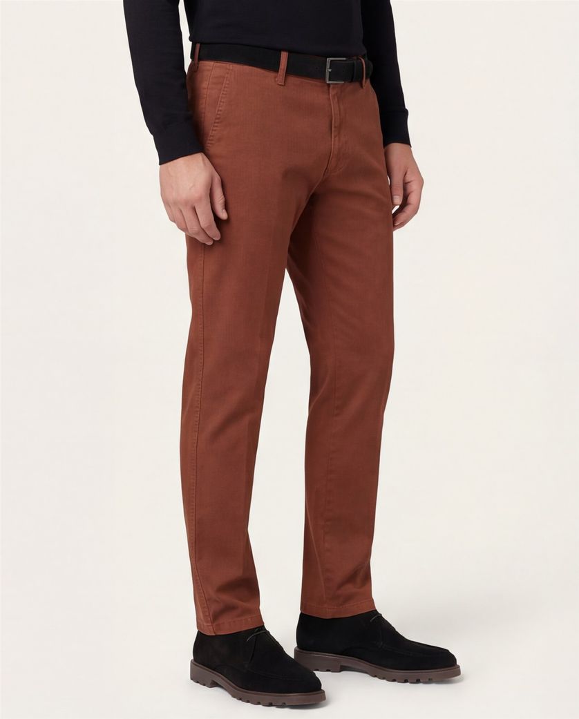 Chino M.E.N.S. Madison Modern Fit oranje