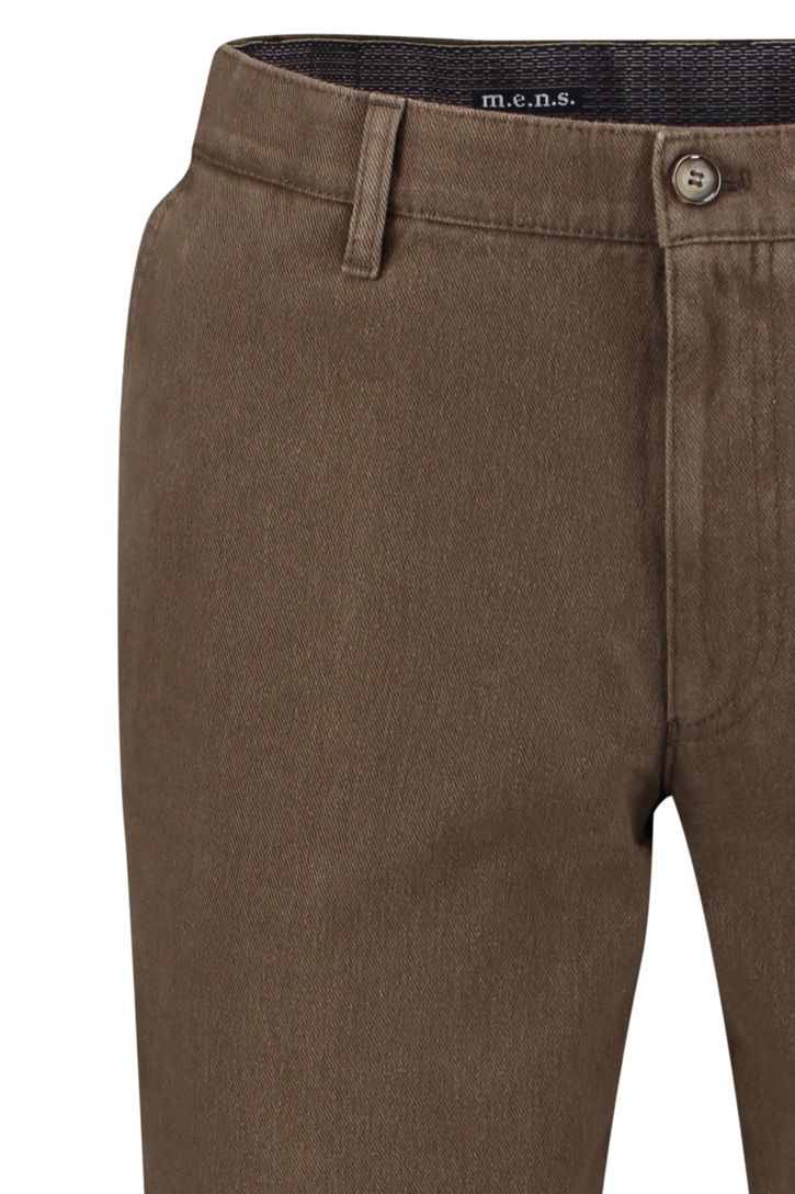 Bruine M.E.N.S. katoenen broek effen