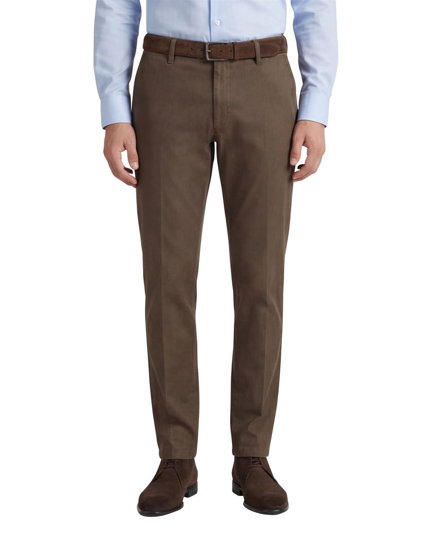 Bruine M.E.N.S. katoenen broek effen