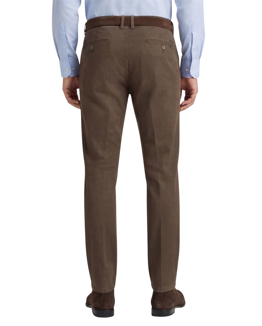 Bruine M.E.N.S. katoenen broek effen