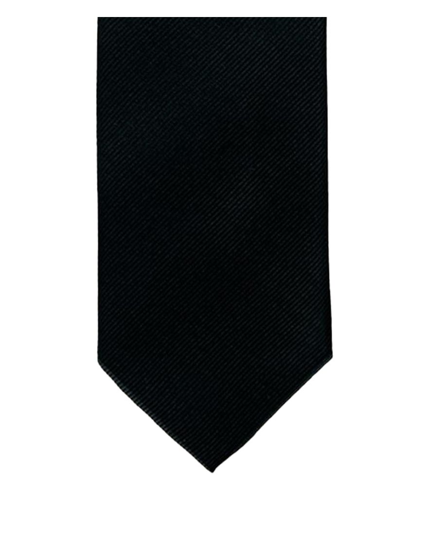 Profuomo stropdas zwart effen 100% zijde