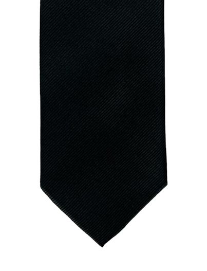 Profuomo Profuomo stropdas zwart effen zijde