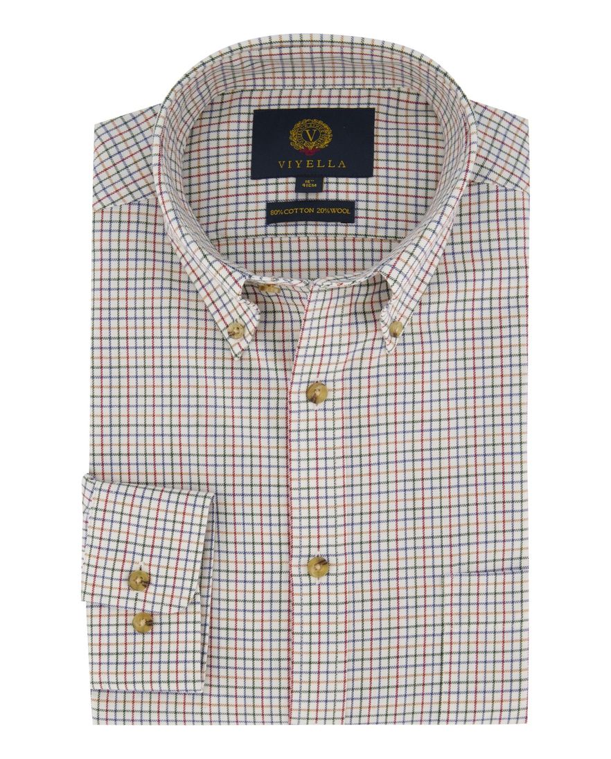 Viyella overhemd wit ruit