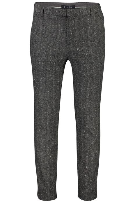 Plain katoenen broek zwart wol