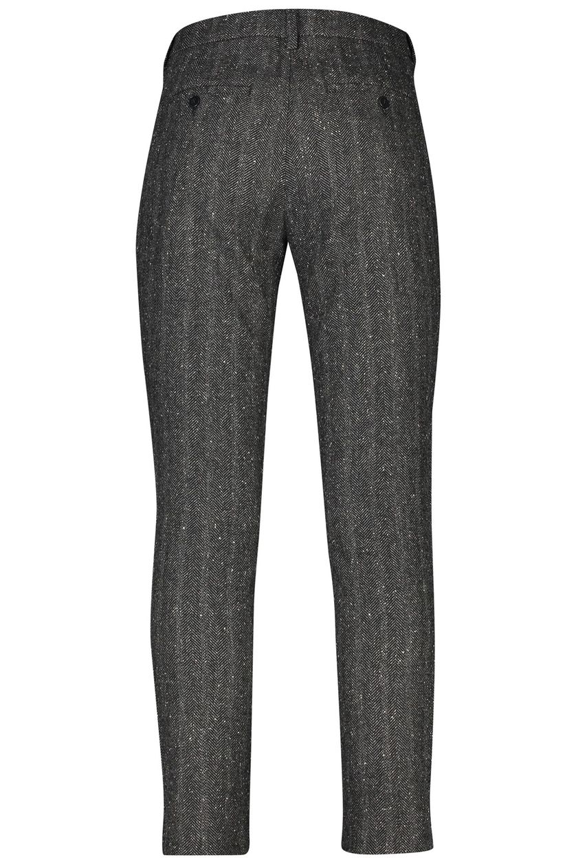 Plain katoenen broek zwart wol