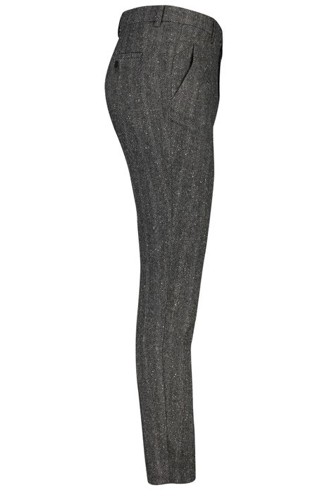 Plain katoenen broek zwart wol