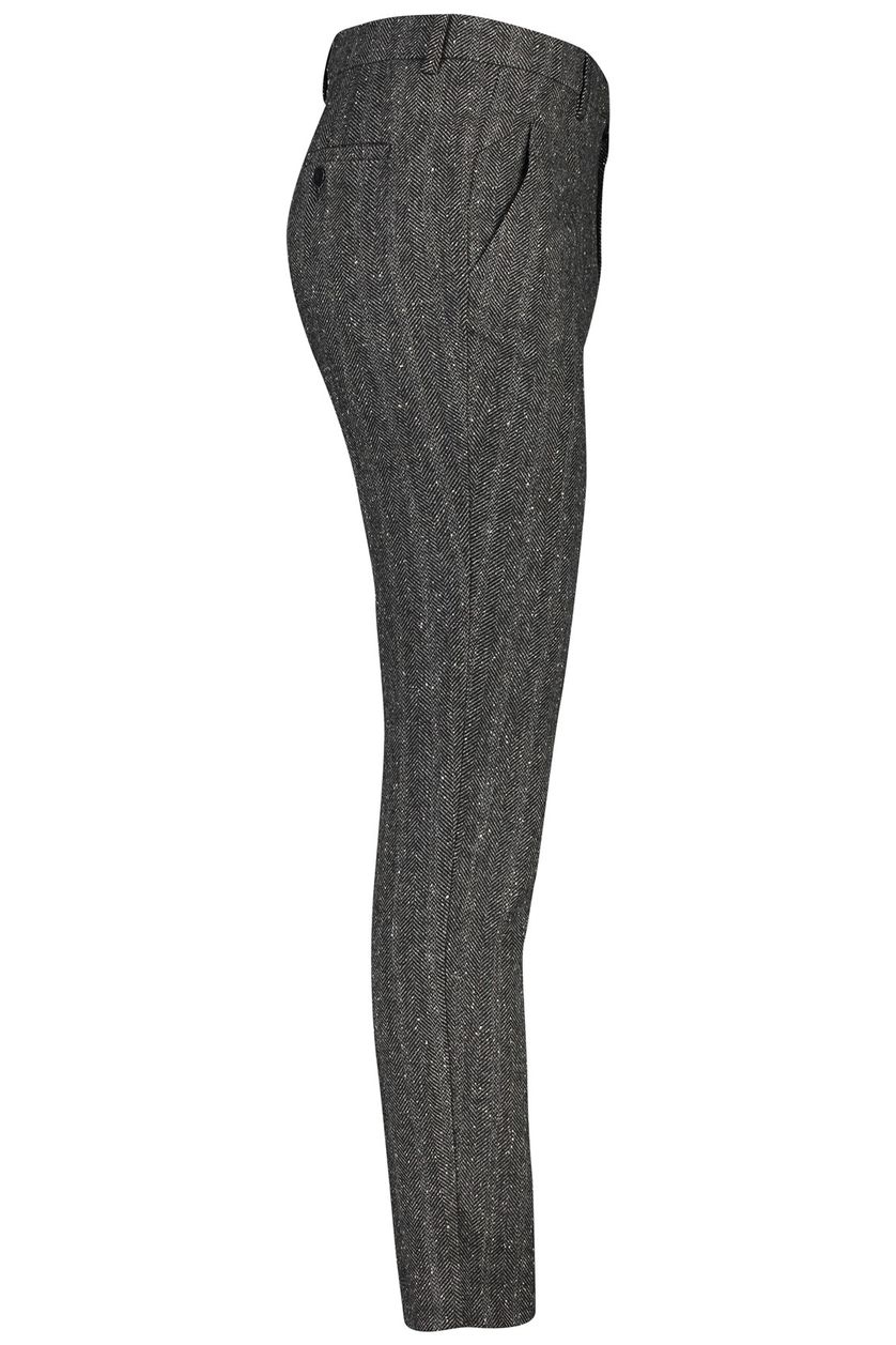 Plain katoenen broek zwart wol