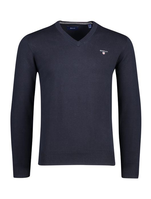 Gant trui nachtblauw v-hals