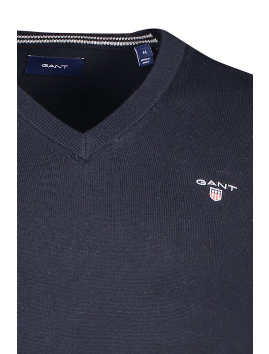 Gant trui nachtblauw v-hals