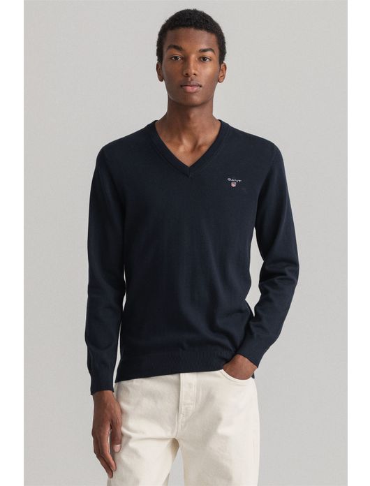 Gant trui nachtblauw v-hals