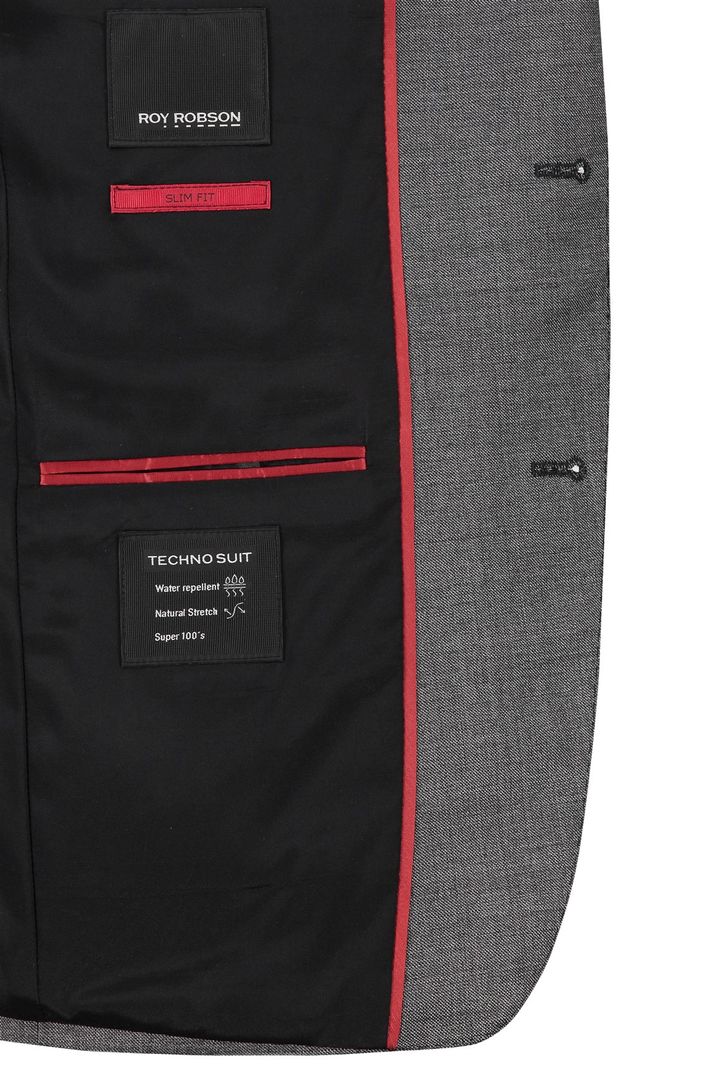 Roy Robson colbert slim fit grijs mix & match wol