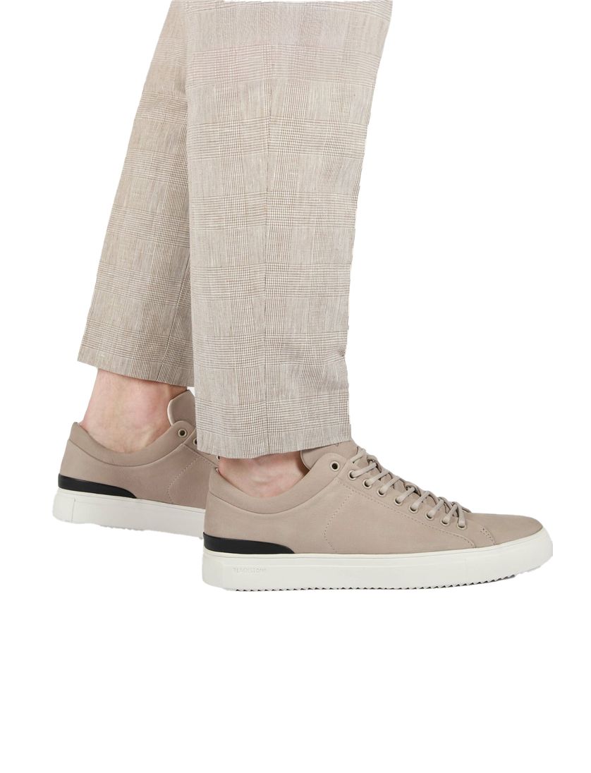 Blackstone sneakers effen leer beige