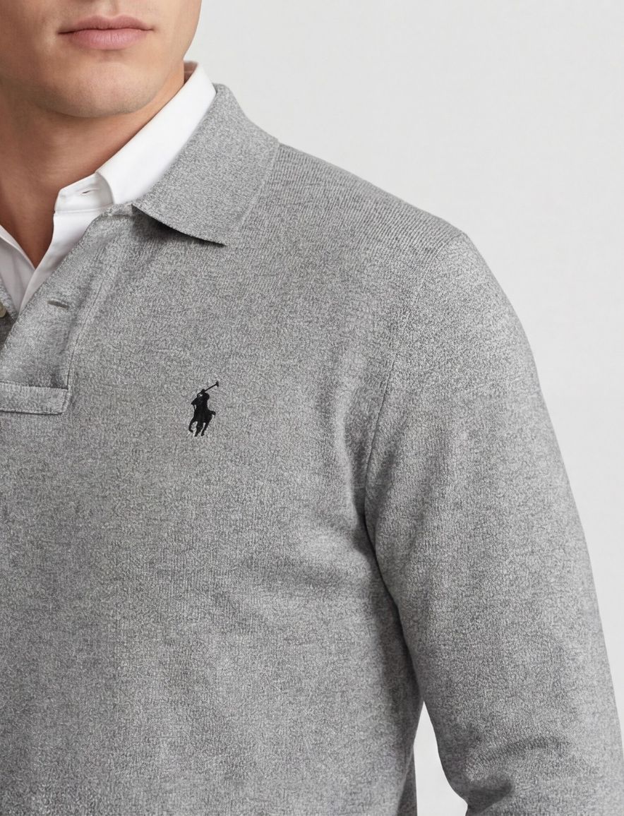 Polo Ralph Lauren trui effen grijs katoen normale fit