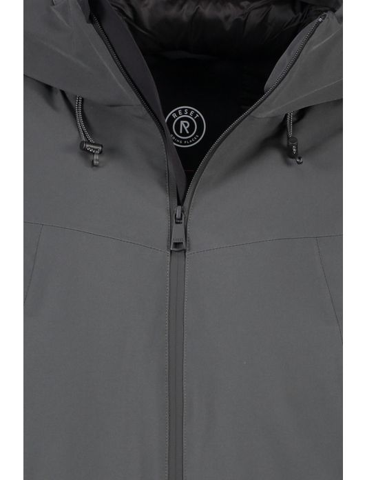 Winterjas Reset James metaal grijs met capuchon
