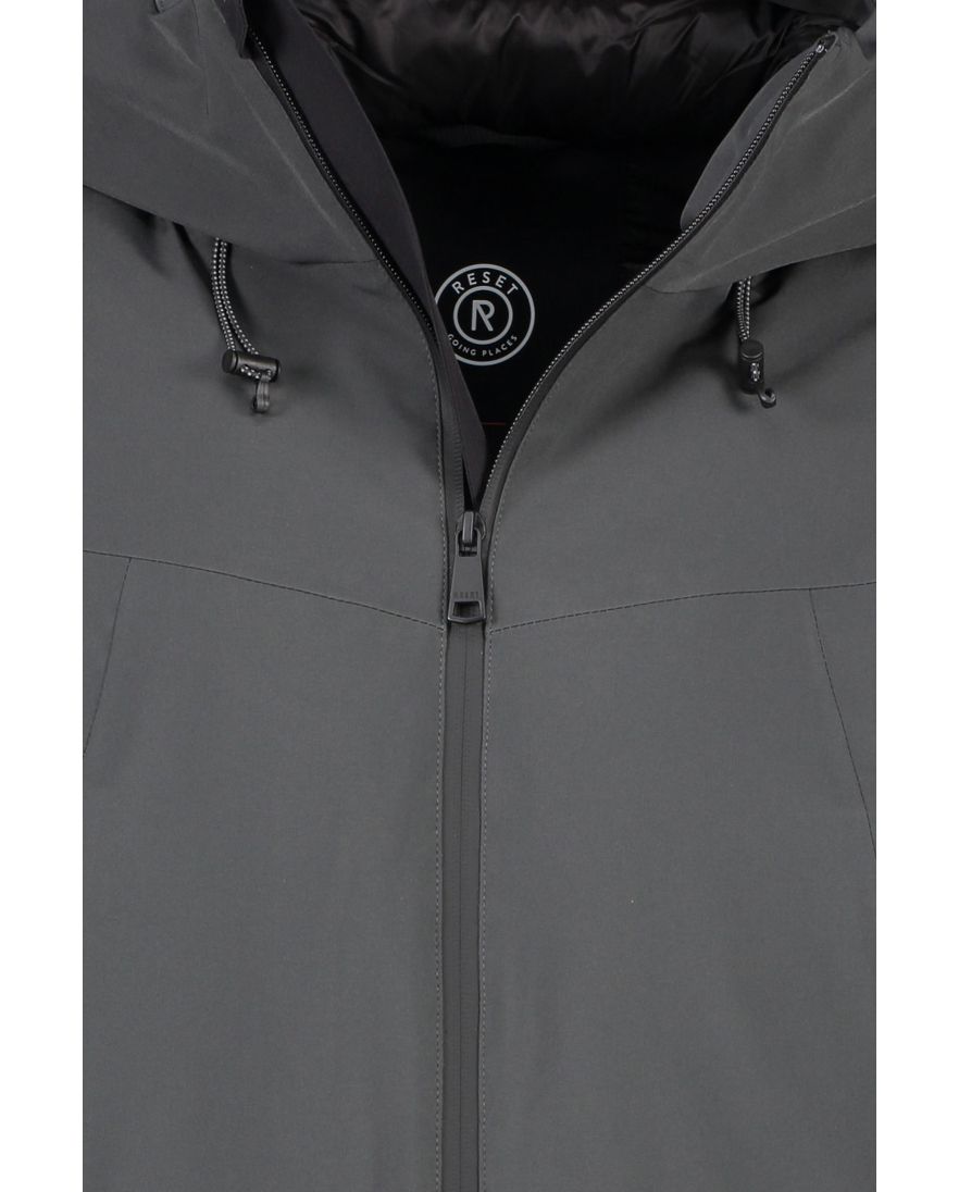 Winterjas Reset James metaal grijs met capuchon