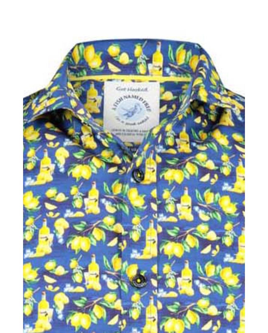 Overhemd A Fish Named Fred Blauw gele citroenen