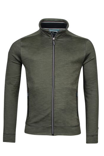 Baileys Sweater vest Baileys groen opstaande kraag