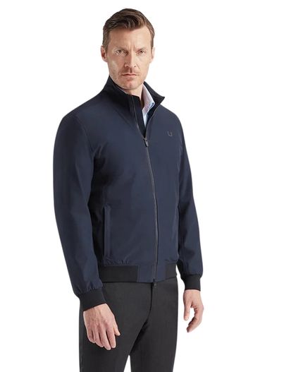 UBR UBR zomerjas donkerblauw normale fit effen rits