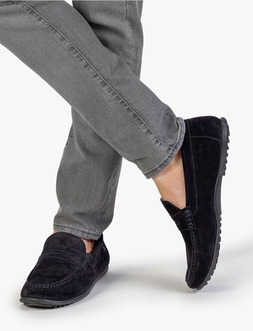 Floris van Bommel donkerblauwe bootschoenen