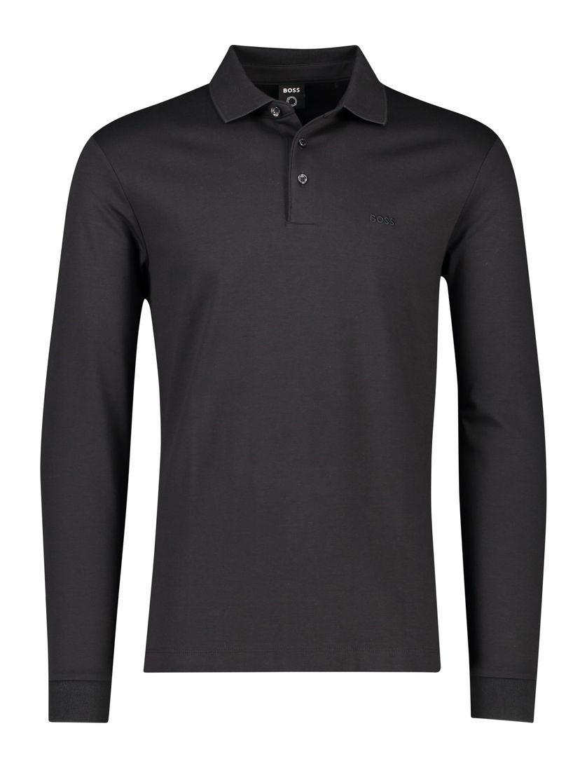 Regular fit BOSS Pado polo zwart katoen