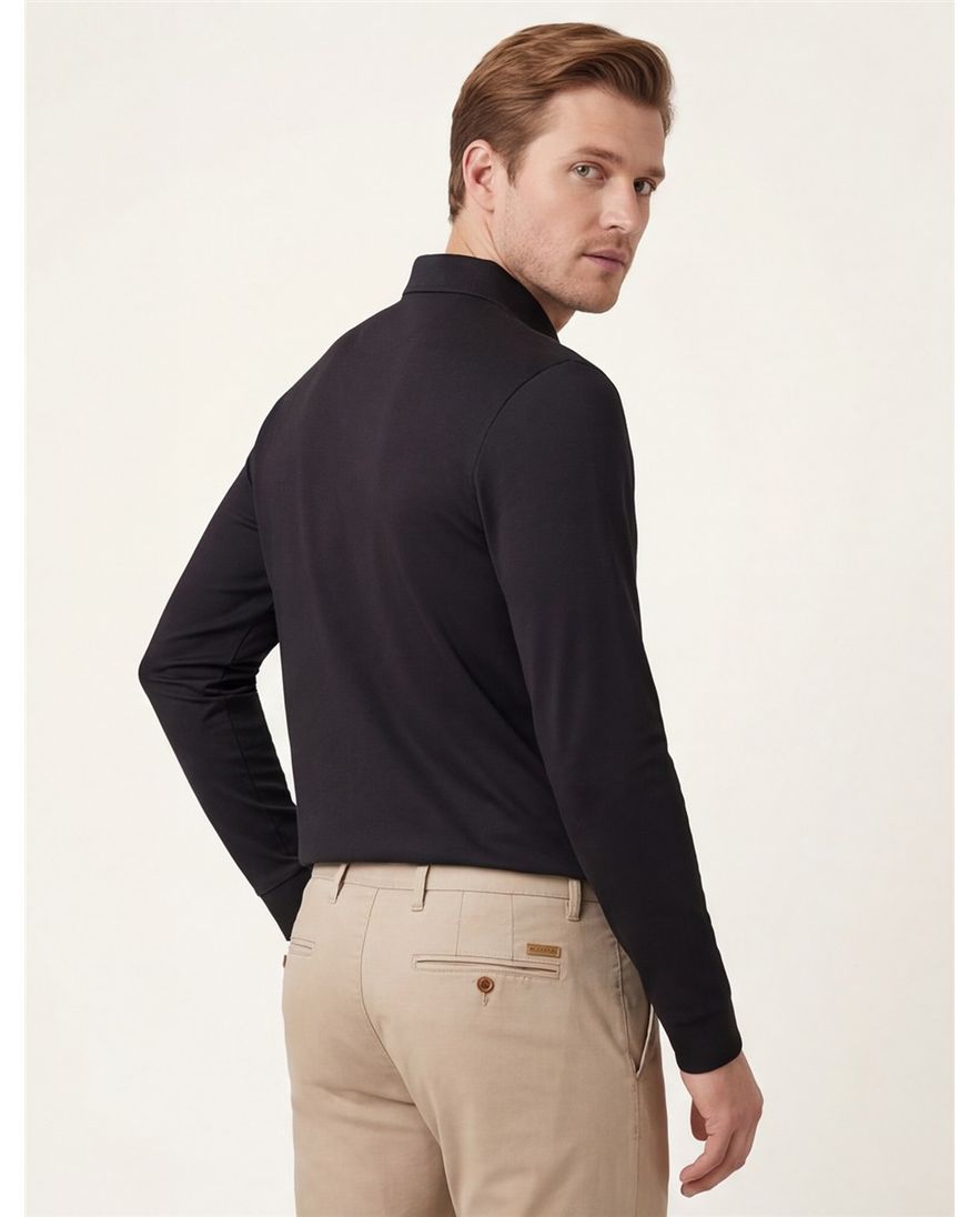 BOSS Pado polo regular fit zwart katoen