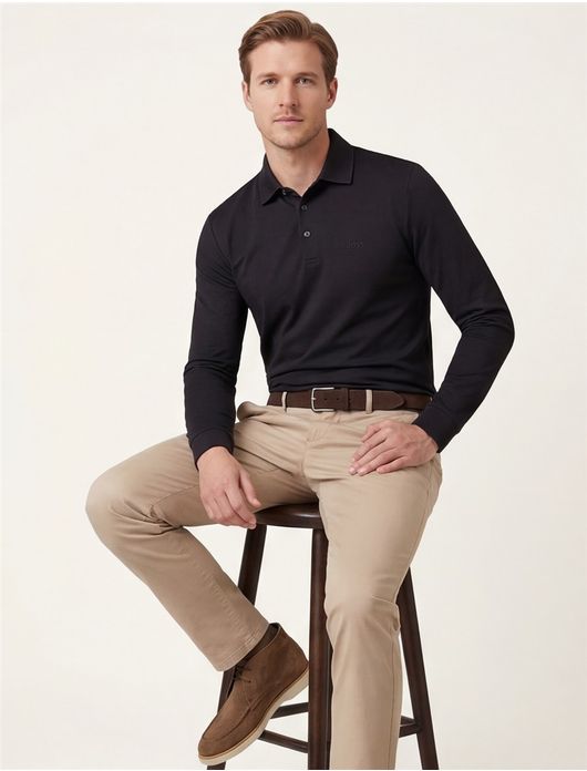Hugo Boss Pado poloshirt effen zwart