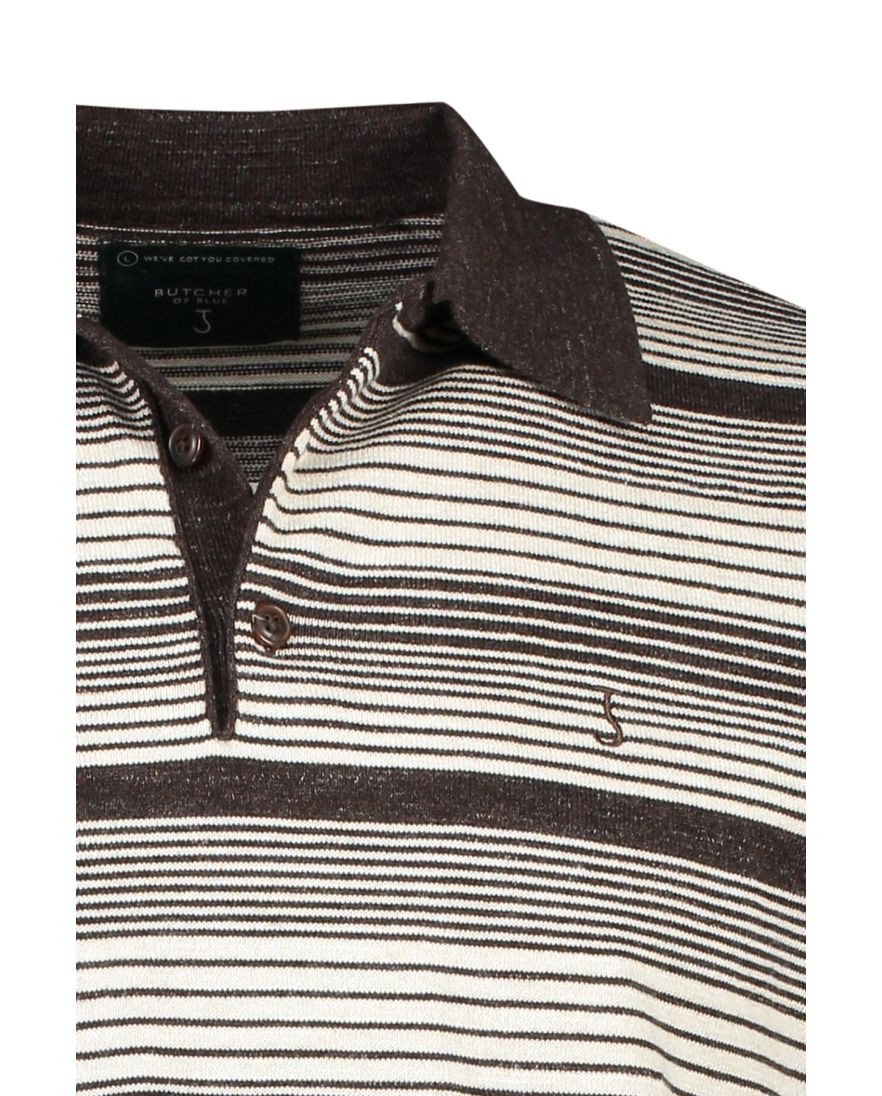 Butcher of Blue poloshirt korte mouw bruin