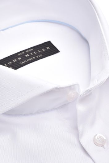 Strijkvrij overhemd John Miller wit Tailored Fit