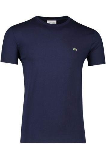 Regular Fit t-shirt Lacoste donkerblauw effen 