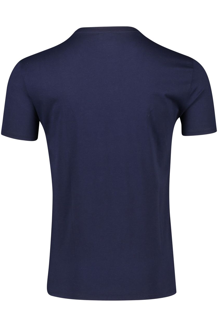 Regular Fit t-shirt Lacoste donkerblauw effen ronde hals 