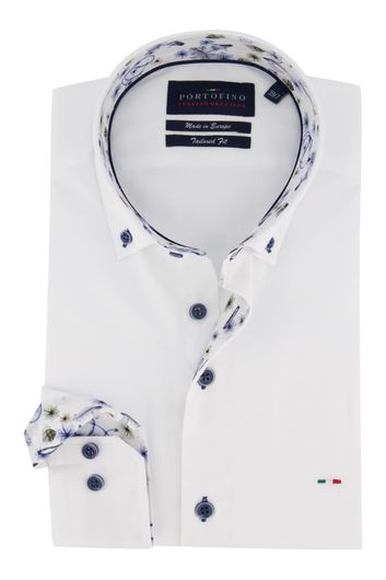 Portofino overhemd mouwlengte 7 Tailored Fit button down boord