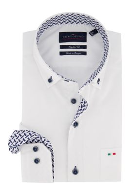 Portofino Mouwlengte 7 overhemd Portofino Regular Fit wit