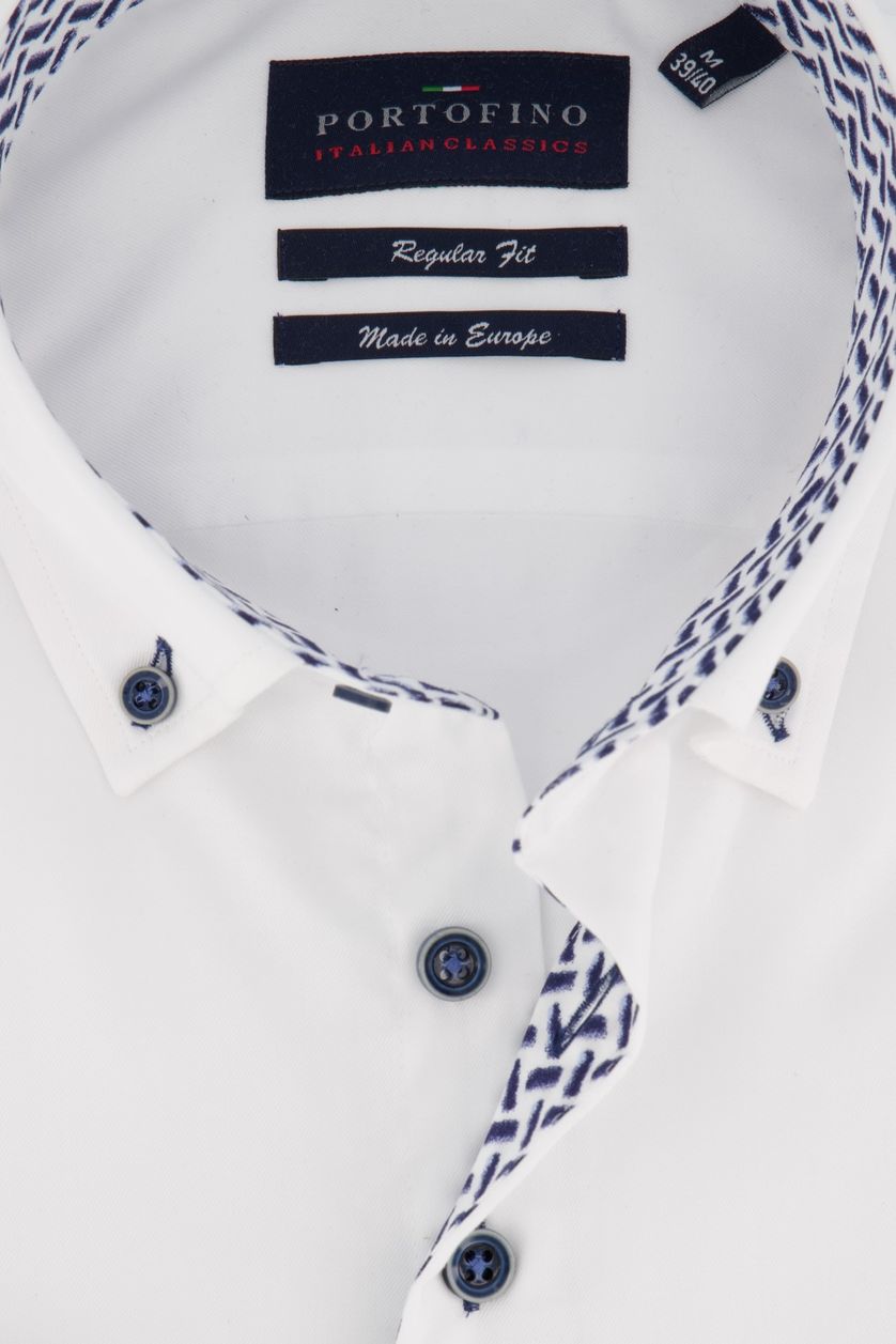 Wit mouwlengte 7 overhemd Portofino Regular Fit