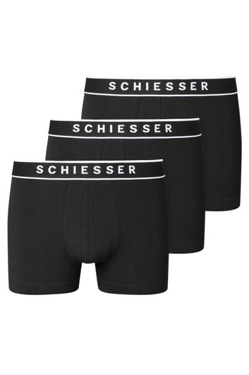 Schiesser boxershorts 95/5 3-pack zwart