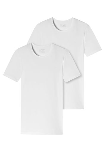 95/5 t-shirt Schiesser ondergoed aanbieding wit effen 2-pack