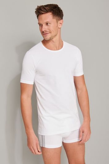 Schiesser t-shirt Schiesser ondergoed aanbieding wit effen 2-pack