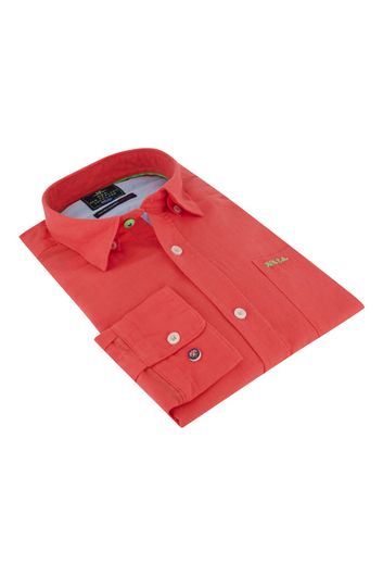 NZA Edward overhemd linnenmix rood
