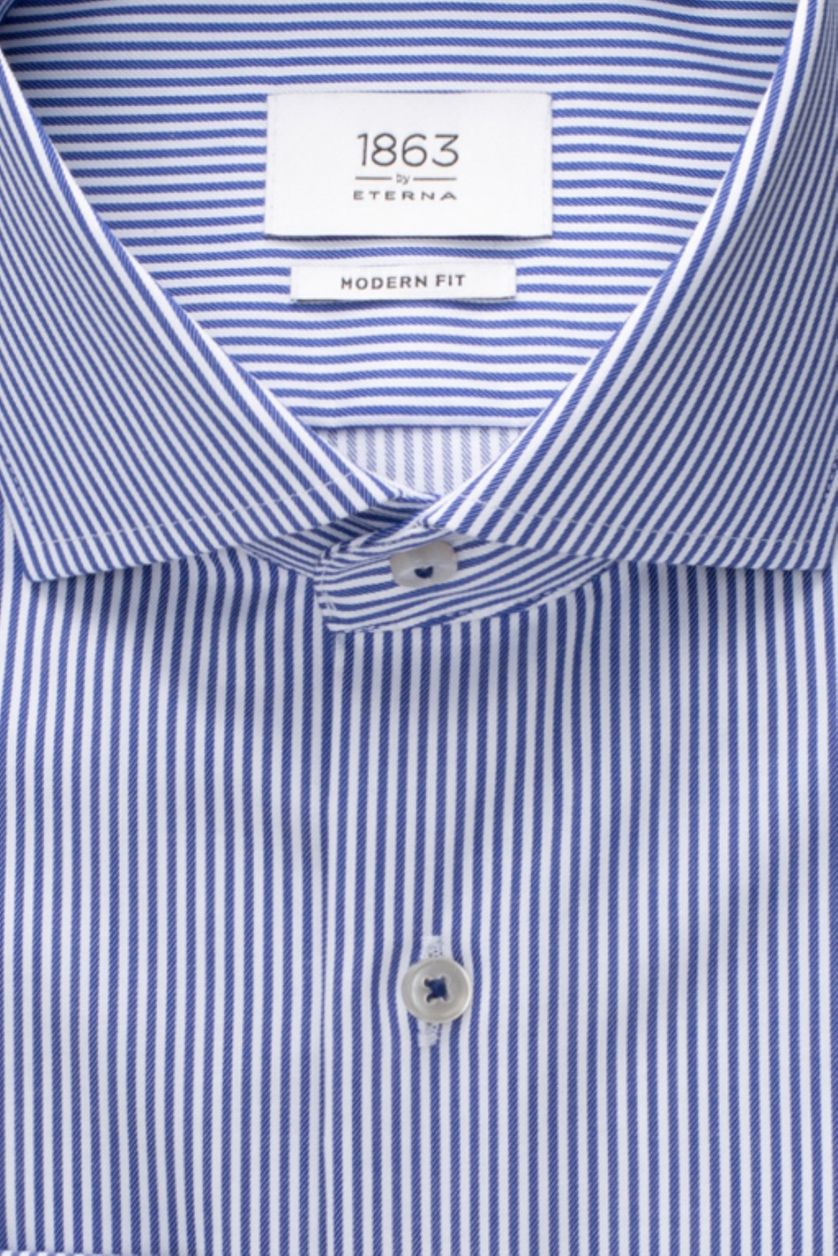 Eterna 1863 overhemd Modern Fit blauw wit