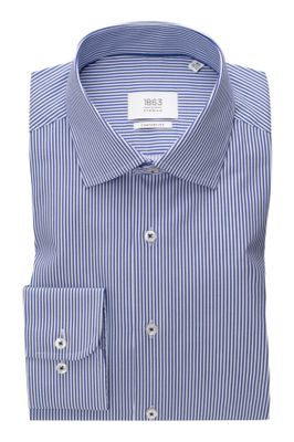 Eterna Eterna shirt 1863 Comfort Fit blauw wit gestreept