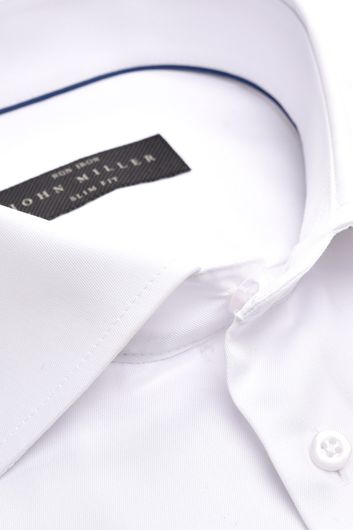 John Miller overhemd Slim Fit strijkvrij wit