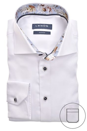 Strijkvrij overhemd Ledub wit Modern Fit