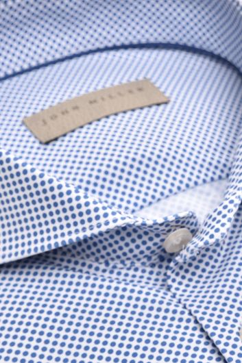 John Miller business overhemd John Miller Slim Fit slim fit donkerblauw geprint 