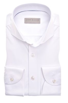 John Miller Overhemd John Miller mouwlengte 7 wit Slim Fit