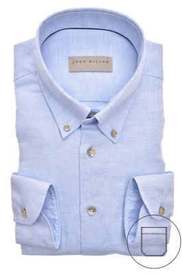 John Miller Overhemd mouwlengte 7 John Miller Slim Fit blauw