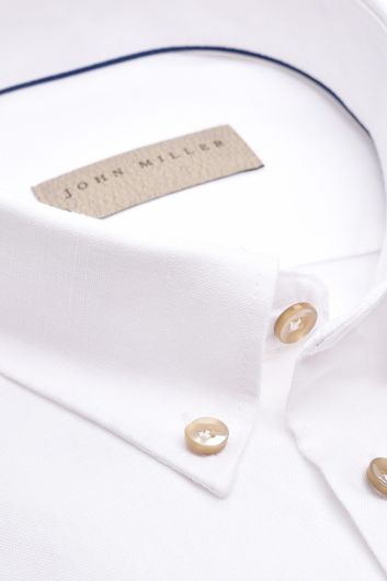 Overhemd mouwlengte 7 John Miller wit Slim Fit