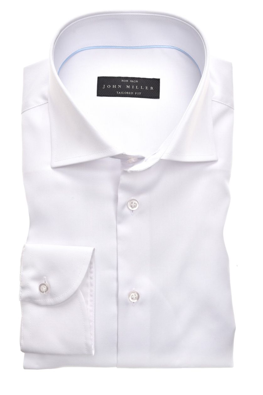 Mouwlengte 7 John Miller overhemd wit Tailored Fit