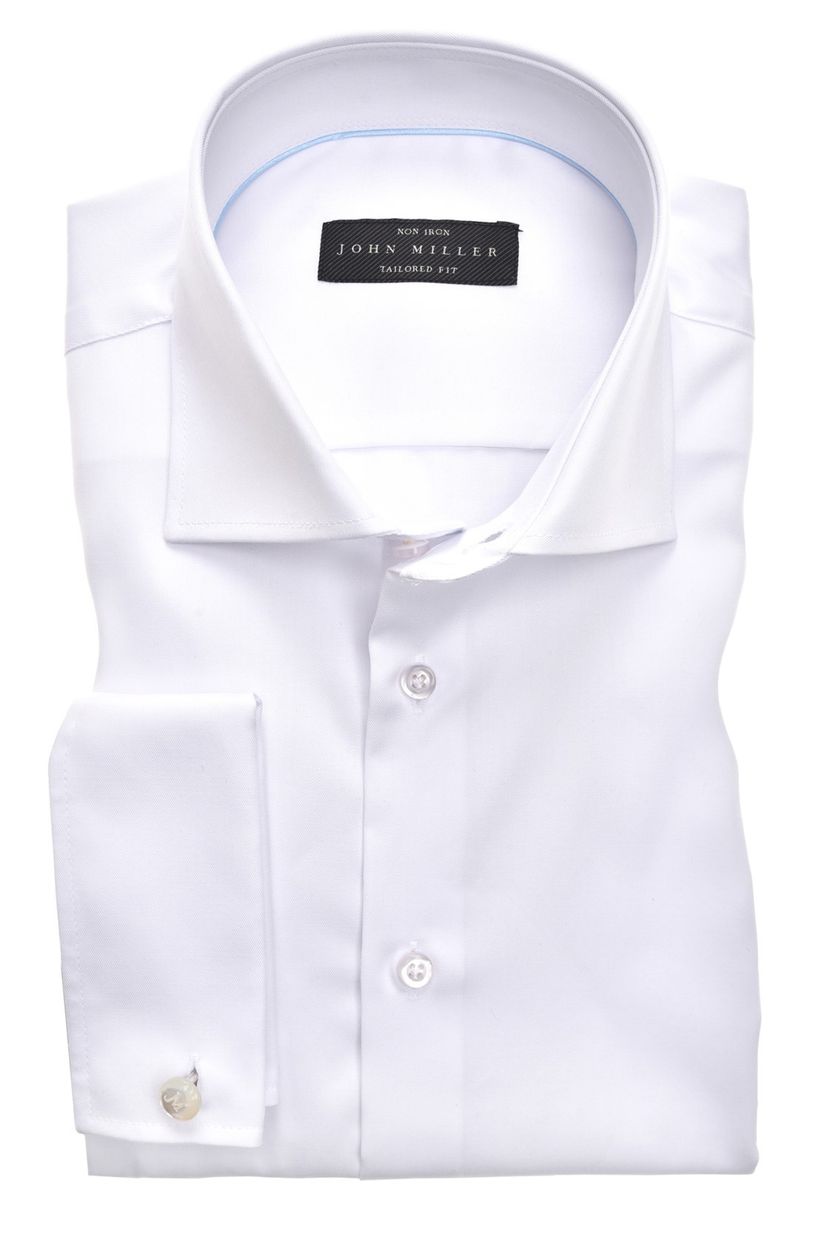 John Miller overhemd mouwlengte 7 John Miller Tailored Fit wit effen wide spread boord