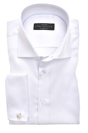 Overhemd John Miller wit mouwlengte 7 Tailored Fit