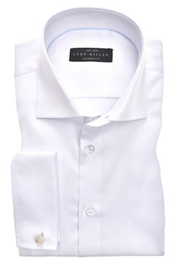 John Miller Overhemd John Miller wit mouwlengte 7 Tailored Fit